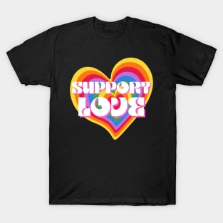 Support Love Rainbow Heart LGBT Equality T-Shirt